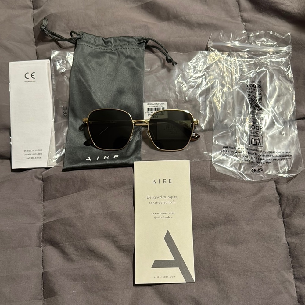 AIRE Gold and Black Sunglasses